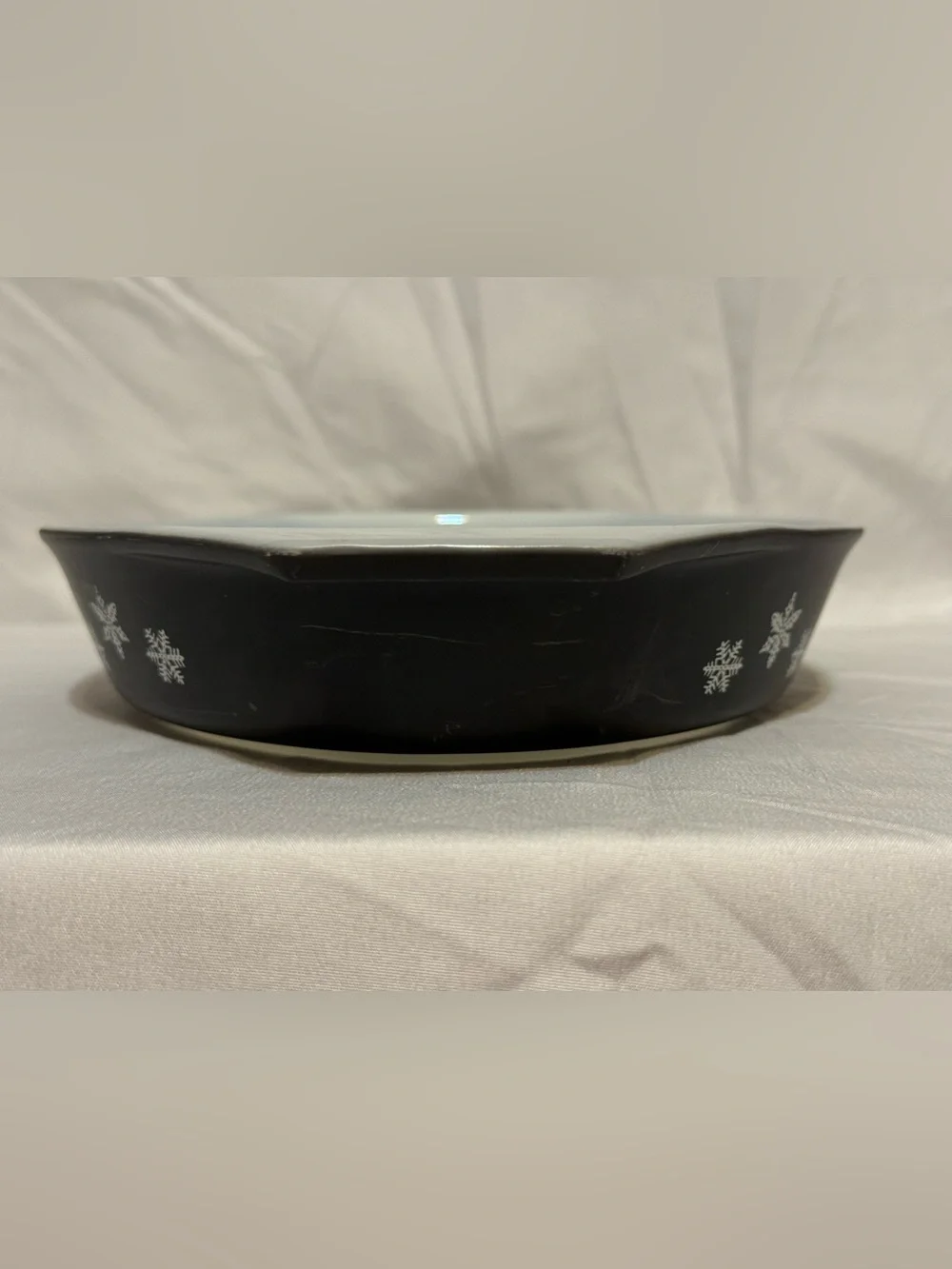 Pyrex Black Snowflake Divided Casserole